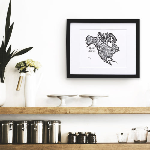 Map of North America | Map Art | Travel Gift Ideas | City Map | Map Wall Art | North America Map 