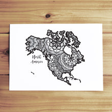Load image into Gallery viewer, Map of North America | Map Art | Travel Gift Ideas | City Map | Map Wall Art | North America Map 
