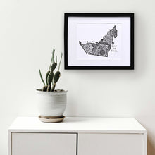 Load image into Gallery viewer, Map of UAE | Map Art | Travel Gift Ideas | UAE City Map | Map Wall Art | United Arab Emirates Map
