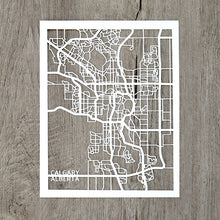 Load image into Gallery viewer, Calgary, Alberta, Canada Papercut Map Art
