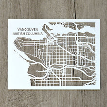 Load image into Gallery viewer, Vancouver, British Columbia, Canada Papercut Map Art
