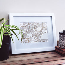 Load image into Gallery viewer, Map of Edinburgh Scotland | Rose Gold Foil Map Art | Travel Gift Ideas | Edinburgh City Map | Map Wall Art | Edinburgh Map | Scotland Map | Scotland Foil City Maps
