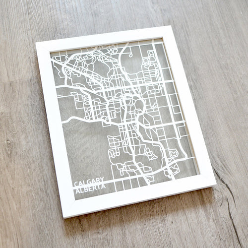 Calgary, Alberta, Canada Papercut Map Art