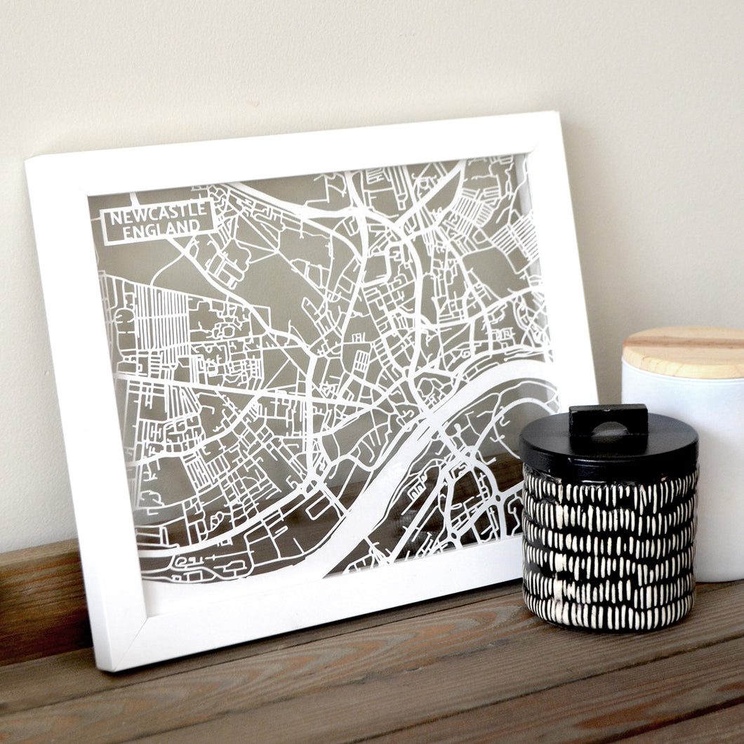 Map of Newcastle England | Papercut Map Art | UK Travel Gift Ideas | Newcastle City Map | Map Wall Art | Newcastle Map | England Map | UK Papercut City Maps