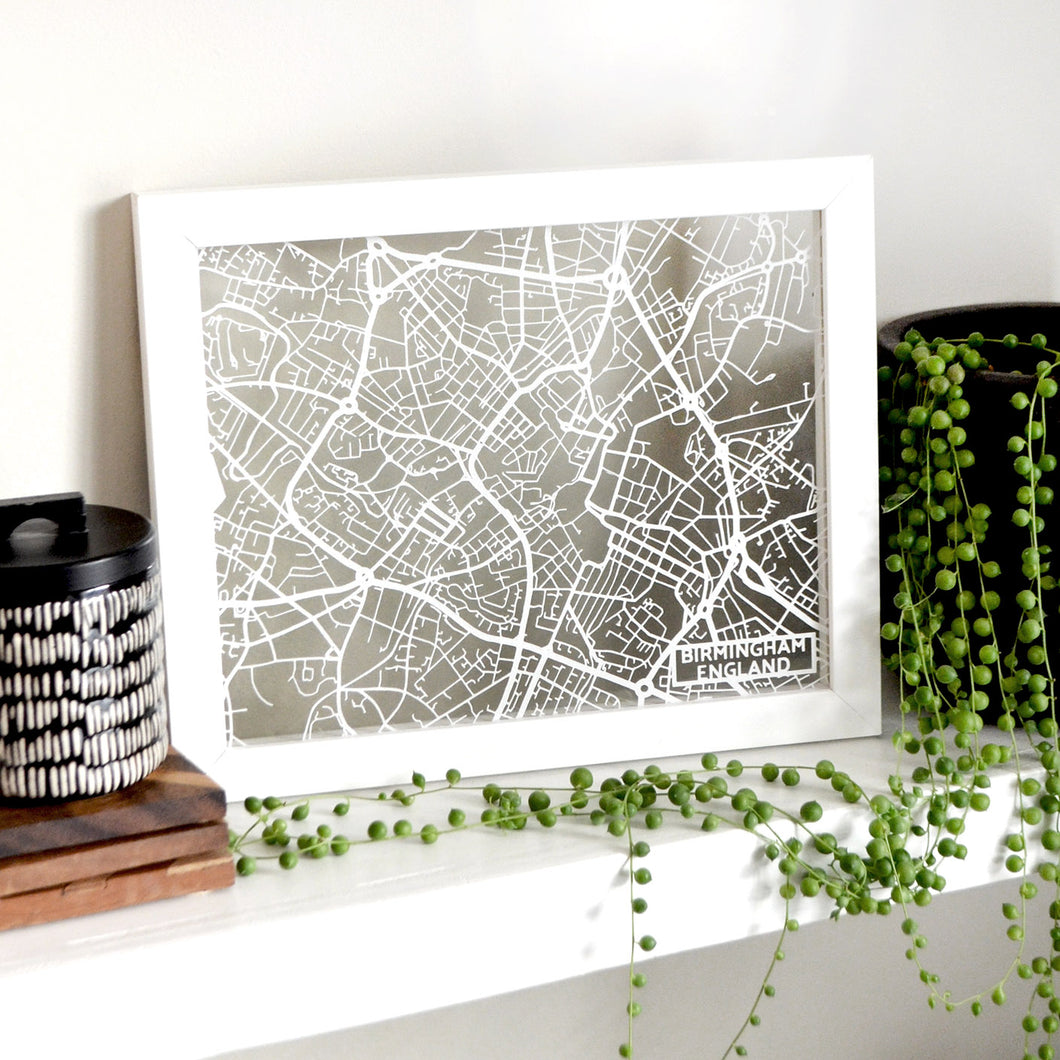 Map of Birmingham England | Papercut Map Art | UK Travel Gift Ideas | Birmingham City Map | Map Wall Art | Birmingham Map | England Map | UK Papercut City Maps