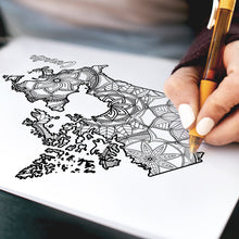 Load image into Gallery viewer, canada coloring pages | Coloring pages for adults | Coloring pages for kids | canada map coloring sheets | canada map coloring page | canadian provinces coloring page

