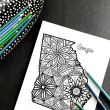 Load image into Gallery viewer, georgia usa coloring pages | state map coloring pages for adults | Coloring pages for kids | georgia usa map coloring sheets | state map coloring page | united states coloring page | united states of america | map of america
