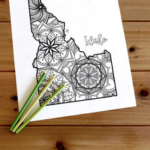 Load image into Gallery viewer, idaho usa coloring pages | state map coloring pages for adults | Coloring pages for kids | idaho usa map coloring sheets | state map coloring page | united states coloring page | united states of america | map of america
