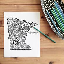 Load image into Gallery viewer, minnesota usa coloring pages | state map coloring pages for adults | Coloring pages for kids | minnesota usa map coloring sheets | state map coloring page | united states coloring page | united states of america | map of america
