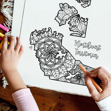 Load image into Gallery viewer, northwest territories canada coloring pages | Coloring pages for adults | Coloring pages for kids | canada map coloring sheets | northwest territories map coloring page | canadian provinces coloring page
