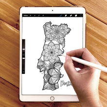 Load image into Gallery viewer, adult coloring pages | Coloring pages for adults | Coloring pages for kids | portugal map coloring sheets | portugal map coloring page | portugal coloring page
