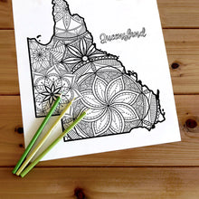 Load image into Gallery viewer, queensland australia coloring pages | Coloring pages for adults | Coloring pages for kids | australia map coloring sheets | australia map coloring page | australia coloring page
