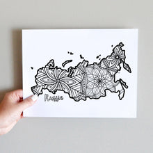 Load image into Gallery viewer, russia coloring pages | Coloring pages for adults | Coloring pages for kids | russia map coloring sheets | russia map coloring page | russia coloring page
