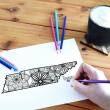 Load image into Gallery viewer, tennessee usa coloring pages | state map coloring pages for adults | Coloring pages for kids | tennessee usa map coloring sheets | state map coloring page | united states coloring page | united states of america | map of america
