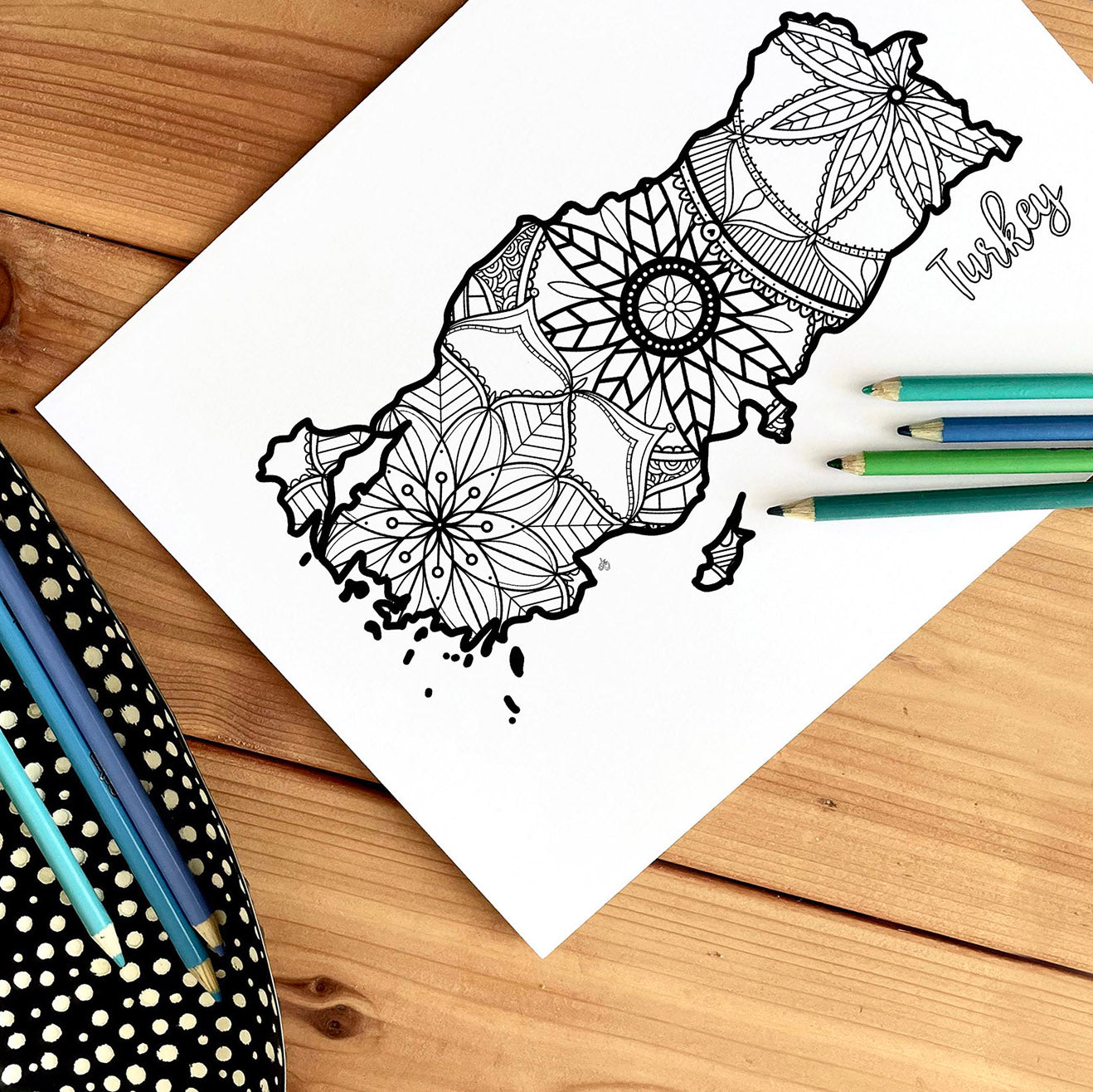 Zentangle Scenery Coloring Page Printable -  Portugal