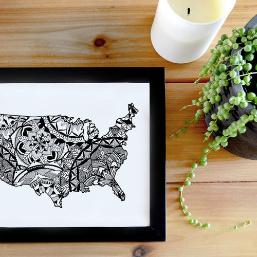 Map of USA | Map of America | Map Art | Travel Gift Ideas | USA City Map | Map Wall Art | USA Map | America Map