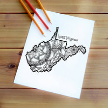 Load image into Gallery viewer, west virginia usa coloring pages | state map coloring pages for adults | Coloring pages for kids | west virginia usa map coloring sheets | state map coloring page | united states coloring page | united states of america | map of america
